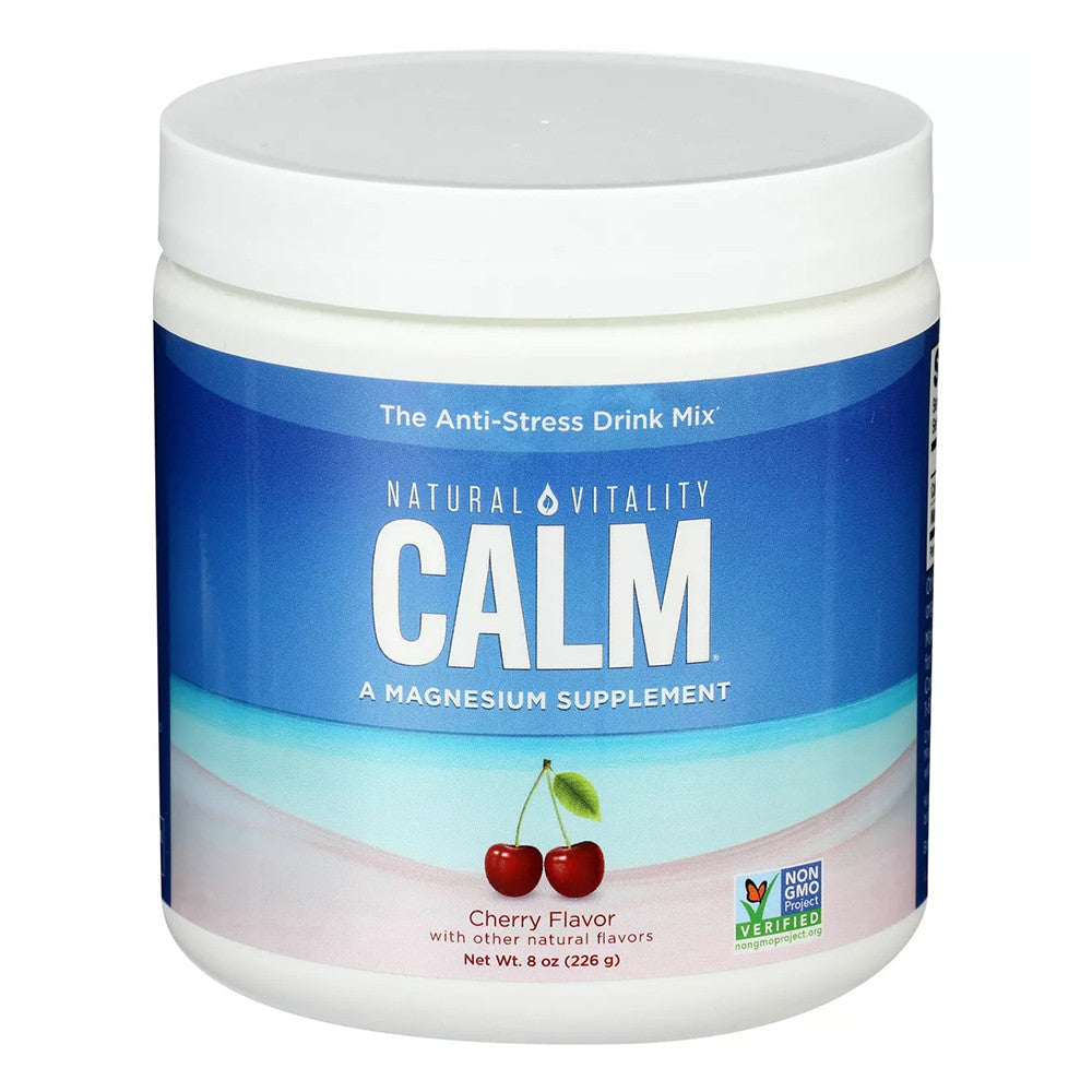 Natural Vitality Calm Magnesium Powder for Stress Relief, Cherry, 8 Oz